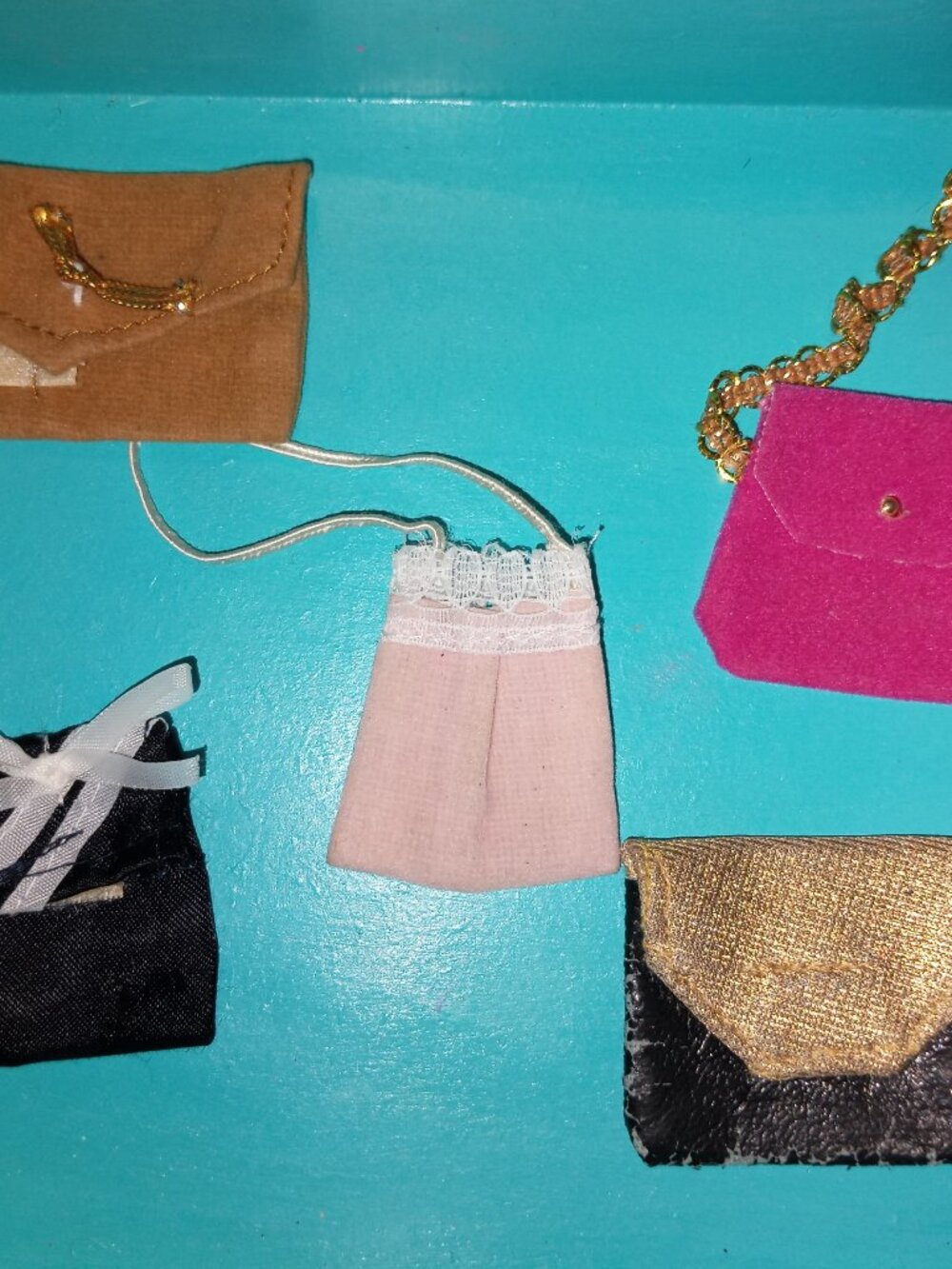 Barbie doll size soft purses vintage 80s